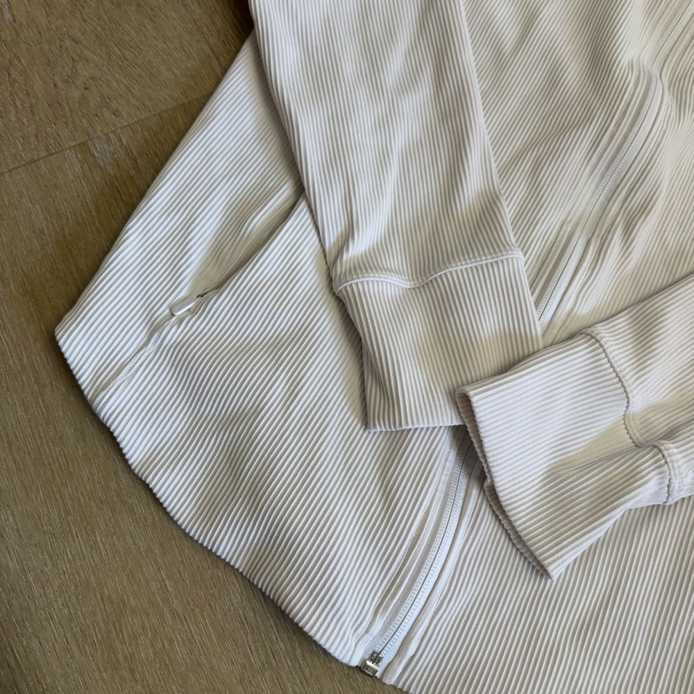 Athleta Salutation Jacket White Ribbed - image 3